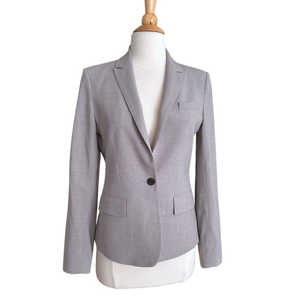 THEORY Gabe B3 Sevona Light Gray Virgin Wool Blazer Women’s Size 6 Career - Picture 1 of 15